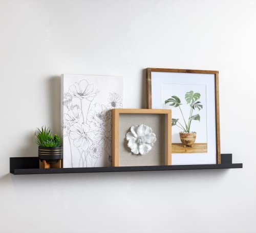 Infinite Design Floating Metal Wall Shelf – Minimalist Premium Floating Shelves MADE IN USA | Easily Mounted, Perfect Floating Shelf for your Living Room, Kitchen, Bathroom or Bedroom | Black, 48 Inch