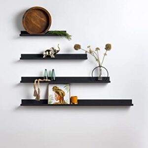 Infinite Design Floating Metal Wall Shelf – Minimalist Premium Floating Shelves MADE IN USA | Easily Mounted, Perfect Floating Shelf for your Living Room, Kitchen, Bathroom or Bedroom | Black, 48 Inch