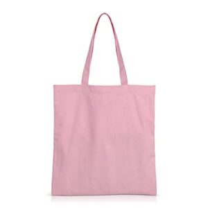 omh organize my home cotton canvas tote bags; reusable grocery bags; shopping bags; gift bags; canvas bags; diy tote bags (pink)