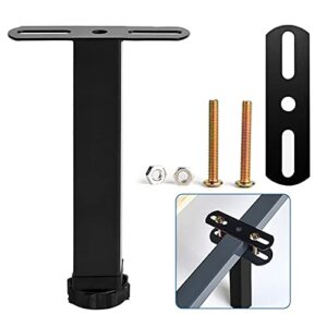 bed adjustable legs, 14inch metal furniture support legs foot retractable heavy duty bed center frame slat support leg,suitable for cabinet sofa bed frame replacement parts 2 pcs(black)