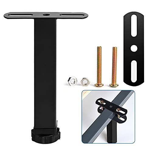 Bed Adjustable Legs, 14inch Metal Furniture Support Legs Foot Retractable Heavy Duty Bed Center Frame Slat Support Leg,Suitable for Cabinet Sofa Bed Frame Replacement Parts 2 Pcs(Black)