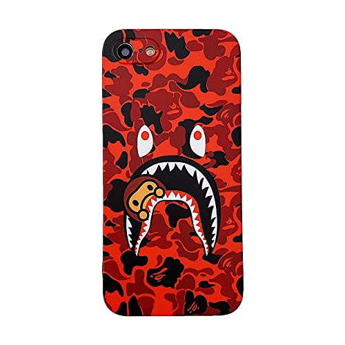 Hoolcase iPhone 7/iPhone 8/iPhone SE Soft Case for Shark Face/Shark Teeth Fans Girls Kids Boys, Cartoon Cute Fun Funny Shockproof TPU Protective Non-Slip 4.7 Inch Case for iPhone 7/8/SE 2020 (H-YU)