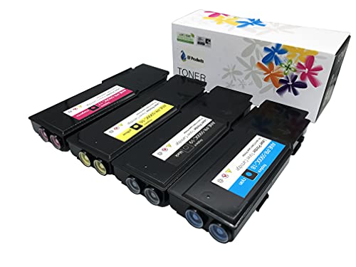 EF Products Replacement for Dell C3760 C3765 C3760dn C3760n C3765dnf Toner Cartridge (Black 331-8429, Yellow 331-8430, Magenta 331-8431, Cyan 331-8432, 4-Pack)