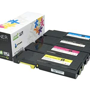 EF Products Replacement for Dell C3760 C3765 C3760dn C3760n C3765dnf Toner Cartridge (Black 331-8429, Yellow 331-8430, Magenta 331-8431, Cyan 331-8432, 4-Pack)