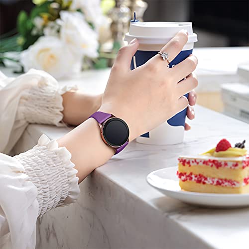 GEAK Compatible with Samsung Galaxy Watch 4 Band 40mm 44mm/Classic 42mm 46mm,Samsung Watch 5 Band,20mm Soft Slim Silicone Band for Samsung Active 2 Watch Band Women Small Black/Sand Pink/Plum/Wine Red