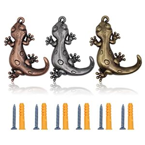aliwiner gecko single hooks, key holder towel hanger,decorative wall hooks for hanging,set of 3