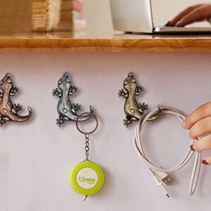 ALIWINER Gecko Single Hooks, Key Holder Towel Hanger,Decorative Wall Hooks for Hanging,Set of 3