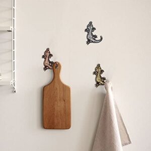 ALIWINER Gecko Single Hooks, Key Holder Towel Hanger,Decorative Wall Hooks for Hanging,Set of 3