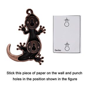 ALIWINER Gecko Single Hooks, Key Holder Towel Hanger,Decorative Wall Hooks for Hanging,Set of 3