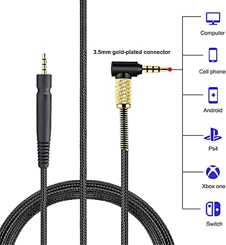 Adhiper GSP 600 Replaceable Audio Cable GSP 600 Audio Audio Cable Auxiliary Cable is Compatible for Sennheiser Game ONE/Game Zero/GSP 600 / GSP 350 / GSP 500 / Gaming Headphones (Mobile/Version)