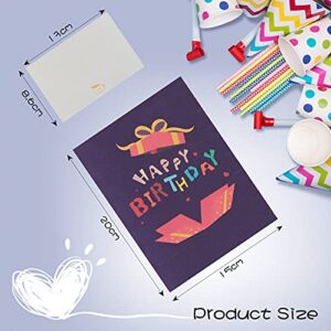 Skycase 3D Birthday Card,[1 PACK] Handmade Paper Happy Birthday Pop Up Card with Envelope Postcards and (Mini) Message Card for Friends, Kids, Parents,HAPPY BIRTHDAY Card