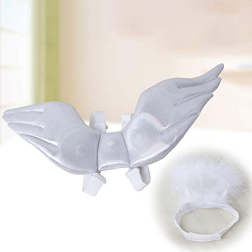 Baluue Halloween Pet Costume- Angel Halo and Wing Set, Pet Makeover Clothes Fancy Cosplay Party Costume for Dog Cat (White, S)