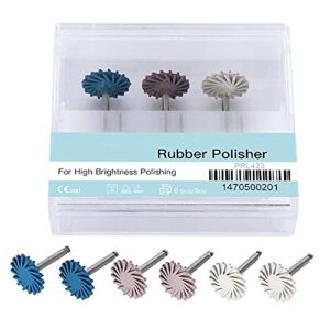 6pcs dental rubber polisher composite resin polishing wheel spiral flex polishier diamond system ra disc kit 14mm
