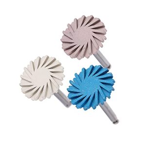 6Pcs Dental Rubber Polisher Composite Resin Polishing Wheel Spiral Flex Polishier Diamond System RA Disc Kit 14mm