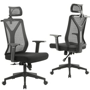 fenichi office chair ergonomic home office desk chairs,adjustable height big and tall mesh computer chair,reclining chair,comfortable and ergonomic gaming chair for home office (black-1pack)