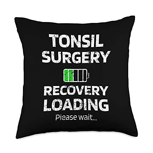 Tonsil Surgery Recovery Gifts Surgery Recovery Loading Tonsillectomy Tonsil Removal Throw Pillow, 18x18, Multicolor