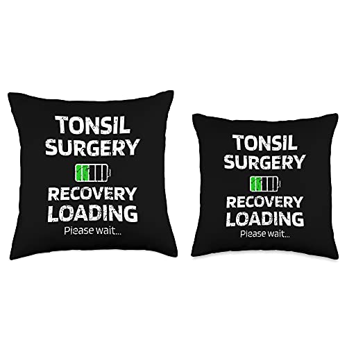 Tonsil Surgery Recovery Gifts Surgery Recovery Loading Tonsillectomy Tonsil Removal Throw Pillow, 18x18, Multicolor