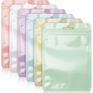 120 pieces flat clear food storage bags flat clear food storage bags plastic bags for packaging party favor food storage (assorted color, 4 x 6 inch)