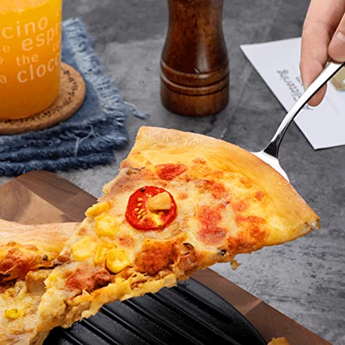 KUFUNG Pie Server, Stainless Steel Cake Cutter Griddle Spatula,Pie Steak Pizza Shovel with Beveled Edges (2.4x8.9, Silver)