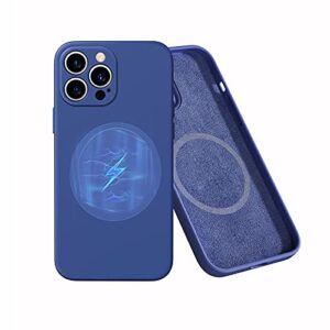 enegold magnetic silicone case for iphone 13 with mag-safe wireless charging,ultra thin shockproof anti-scratch tpu soft case,iphone 13 with mag-safe case 6.1'',blue