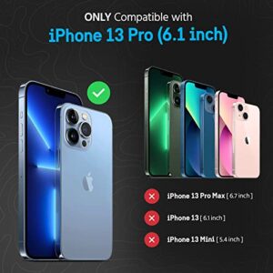 Pelican iPhone 13 Pro Case with Screen Protector [Compatible With MagSafe] [10FT MIL-Grade Drop Protection] Shockproof Phone Cover for iPhone 13 Pro with 9H Tempered Glass, Anti-Yellowing - Clear