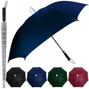 innovate golf umbrella – telescopic cover attachment – fibreglass frame – automatic open button – windproof – uv protection with blackout shade – large canopy – non-drip – quick drying (oxford blue)