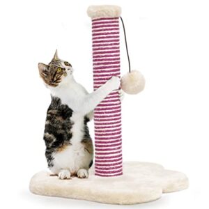 abclown cat scratching post cat tree small cat tower with natural sisal pole and carpet covered heavy base, cat claw scratcher for indoor small cats, kitten climbing pole for play rest