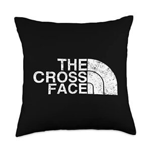the crossface co. the cross face vintage classic wrestling freestyle throw pillow, 18x18, multicolor