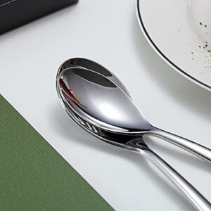 Teaspoons, 6 Piece Spoons Silverware, Stainless Steel Small Spoons, Tea Spoons for Home, Kitchen or Restaurant, Dishwasher Safe (Silver-6.6 Inches)