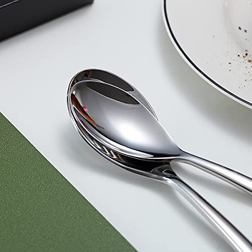 Teaspoons, 6 Piece Spoons Silverware, Stainless Steel Small Spoons, Tea Spoons for Home, Kitchen or Restaurant, Dishwasher Safe (Silver-6.6 Inches)
