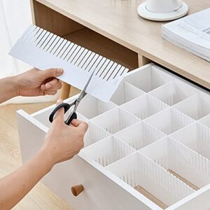 GesangF 20PCS DIY Plastic Grid Drawer Dividers, Large Adjustable Drawer Storage Organizer (38cmx11cm) for Clutter Kitchen Cutlery Dresser Makeup Tools Socks Can Help Tidy Office Desk Clinic Bedroom