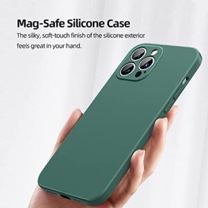 Magnetic Silicone Case for iPhone 13 Pro with Mag-Safe Wireless Charging,Ultra Thin Shockproof Anti-Scratch TPU Soft Case,iPhone 13 Pro Mag-Safe Case 6.1P'',Black
