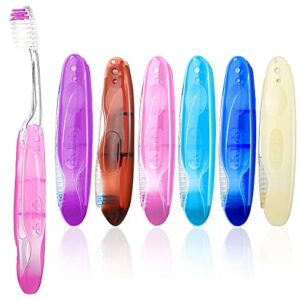 travel toothbrushes for homeless individually wrapped toothbrushes folding travel toothbrush potable travel size soft toothbrush for travel camping toothbrush school, home, business trip (6 pieces)