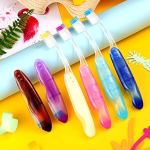 Travel Toothbrushes for Homeless Individually Wrapped Toothbrushes Folding Travel Toothbrush Potable Travel Size Soft Toothbrush for Travel Camping Toothbrush School, Home, Business Trip (6 Pieces)