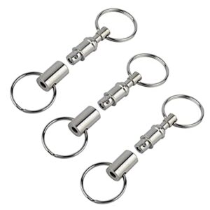 Bamboopack Quick Release Detachable Pull Apart Key Rings Pull Coupler Keychain Double Spring Split Snap Keyrings Separable Keychain Lock Holder Keychains Key Accessory(Pack of 3)