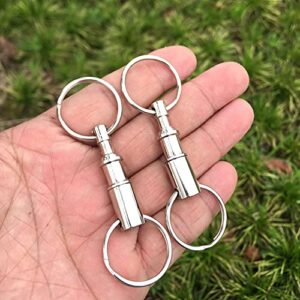 Bamboopack Quick Release Detachable Pull Apart Key Rings Pull Coupler Keychain Double Spring Split Snap Keyrings Separable Keychain Lock Holder Keychains Key Accessory(Pack of 3)