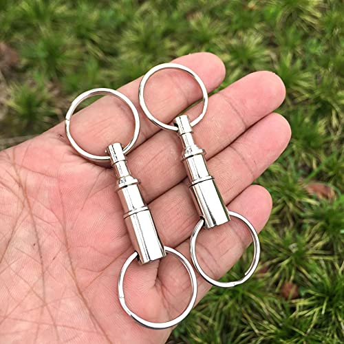 Bamboopack Quick Release Detachable Pull Apart Key Rings Pull Coupler Keychain Double Spring Split Snap Keyrings Separable Keychain Lock Holder Keychains Key Accessory(Pack of 3)