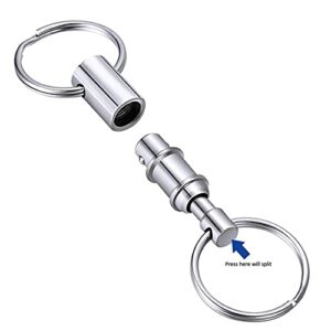 Bamboopack Quick Release Detachable Pull Apart Key Rings Pull Coupler Keychain Double Spring Split Snap Keyrings Separable Keychain Lock Holder Keychains Key Accessory(Pack of 3)