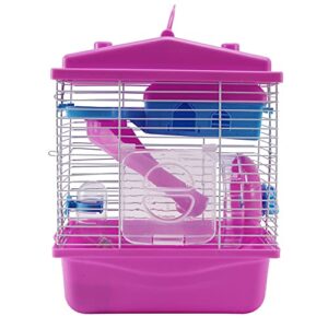 fdsf pet cage hamster with transparent skylight double layer house for hamster golden hamster pet pink