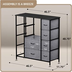 Sorbus Dresser with 12 Drawers - Chest Organizer Unit with Steel Frame Wood Top & Handle Easy Pull Fabric Bins for Clothes - Large Storage Furniture for Bedroom, Hallway, Living Room, Nursery & Closet