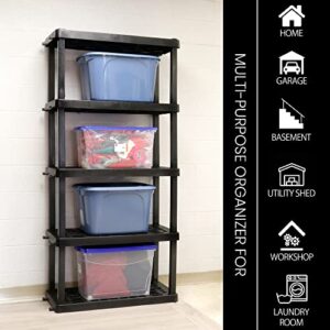 Oskar 5-Tier Storage Shelf, Interlocking Heavy Duty Shelving Unit, 750 lbs(‎18 x 36 x 73.8 inches), Multipurpose Organizer for Garage, Basement, Utility Shed, Workshop, Made in North America, Black