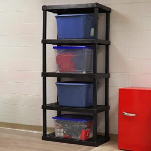 Oskar 5-Tier Storage Shelf, Interlocking Heavy Duty Shelving Unit, 750 lbs(‎18 x 36 x 73.8 inches), Multipurpose Organizer for Garage, Basement, Utility Shed, Workshop, Made in North America, Black