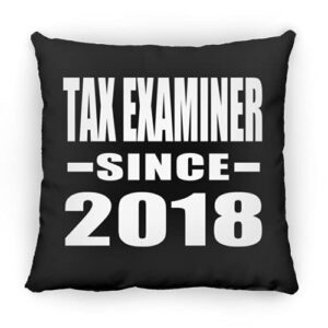 designsify tax examiner since 2018, 12 inch throw pillow black decor zipper cover with insert, gifts for birthday anniversary christmas xmas fathers mothers day