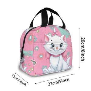 Yunlenb Cartoon Character The Aristocats Lunch Bag For Men Women Proof Portable Reusable Thermal Lunch Box Cooler Tote For Travel Picnic Work. One Size, White