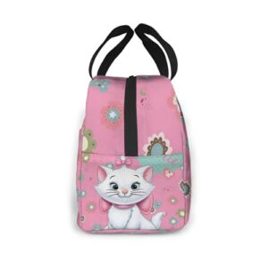 Yunlenb Cartoon Character The Aristocats Lunch Bag For Men Women Proof Portable Reusable Thermal Lunch Box Cooler Tote For Travel Picnic Work. One Size, White