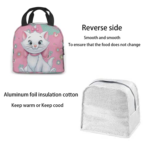 Yunlenb Cartoon Character The Aristocats Lunch Bag For Men Women Proof Portable Reusable Thermal Lunch Box Cooler Tote For Travel Picnic Work. One Size, White