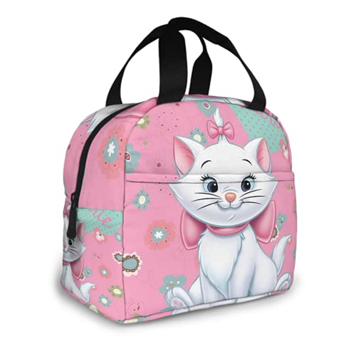 Yunlenb Cartoon Character The Aristocats Lunch Bag For Men Women Proof Portable Reusable Thermal Lunch Box Cooler Tote For Travel Picnic Work. One Size, White