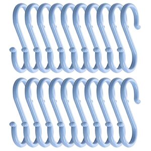 carrittons s shaped hooks plastic hook for hanging pots pans plants utensils closet clothes bags towels home kitchen accessories 20 pieces (blue)