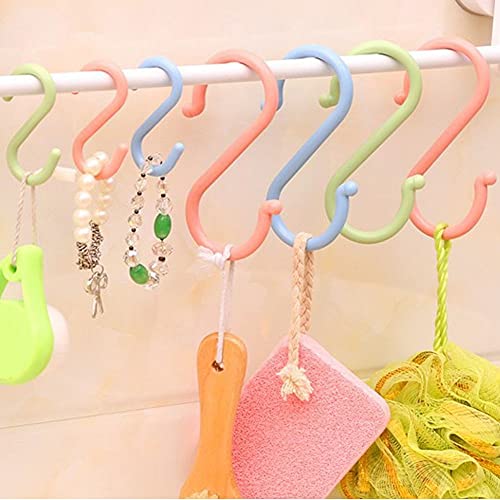 Carrittons S Shaped Hooks Plastic Hook for Hanging Pots Pans Plants Utensils Closet Clothes Bags Towels Home Kitchen Accessories 20 Pieces (Blue)