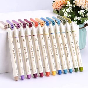 WRITECH Arts Sign Brush Pen Brush Tip Marker Felt Tip Water Based Ink Color Pens 12 Assorted Vintage Colors Great for Lettering Journaling Calligraphy (Vintage)